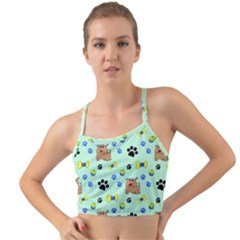 Dog Pattern Seamless Blue Background Scrapbooking Mini Tank Bikini Top by pakminggu