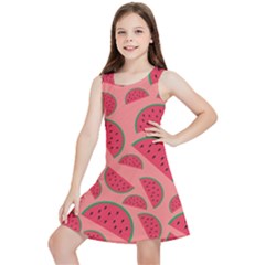 Watermelon Red Food Fruit Healthy Summer Fresh Kids  Lightweight Sleeveless Dress by pakminggu