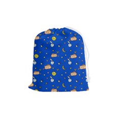 Cat Animals Sleep Stars Seamless Background Drawstring Pouch (medium) by pakminggu