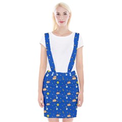 Cat Animals Sleep Stars Seamless Background Braces Suspender Skirt by pakminggu