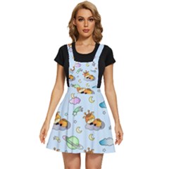 Pattern Giraffe Animal Seamless Scrapbooking Blue Apron Dress by pakminggu