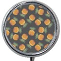 Pineapple Background Pineapple Pattern Mini Round Pill Box View1