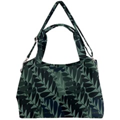 Background Pattern Leaves Texture Design Wallpaper Double Compartment Shoulder Bag by pakminggu