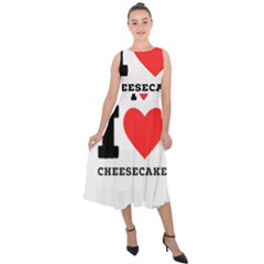 I Love Cheesecake Midi Tie-back Chiffon Dress by ilovewhateva