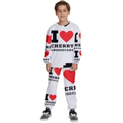 I Love Cherry Cheesecake Kids  Sweatshirt Set by ilovewhateva