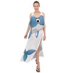 Blue Dolphin Maxi Chiffon Cover Up Dress by pakminggu