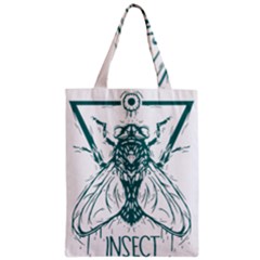 Green Insect Bee Illustration Zipper Classic Tote Bag by pakminggu