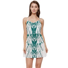 Green Insect Bee Illustration Short Frill Dress by pakminggu