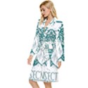 Green Insect Bee Illustration Long Sleeve Velvet Robe View2