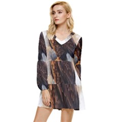 Eagle Art Eagle Watercolor Painting Bird Animal Tiered Long Sleeve Mini Dress by pakminggu