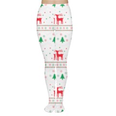 Red Green And Blue Christmas Themed Illustration Tights by pakminggu