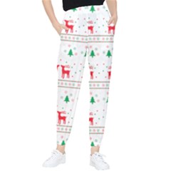 Red Green And Blue Christmas Themed Illustration Women s Tapered Pants by pakminggu