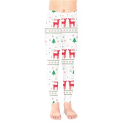 Red Green And Blue Christmas Themed Illustration Kids  Classic Winter Leggings by pakminggu