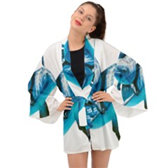 Two Dolphins Art Atlantic Dolphin Painting Animal Marine Mammal Long Sleeve Kimono by pakminggu