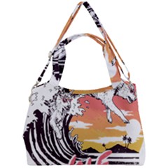 Gray Wolf Beach Waves A Wolf Animal Retro Double Compartment Shoulder Bag by pakminggu