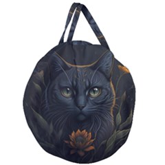 Art Cat Drawing Mammal Animal Feline Giant Round Zipper Tote by pakminggu