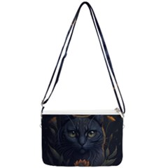 Art Cat Drawing Mammal Animal Feline Double Gusset Crossbody Bag by pakminggu