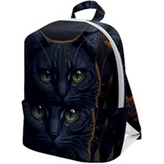 Art Cat Drawing Mammal Animal Feline Zip Up Backpack by pakminggu