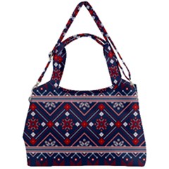 Ukrainian Folk Seamless Pattern Ornament Double Compartment Shoulder Bag by pakminggu