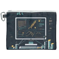 Remote Work Work From Home Online Work Canvas Cosmetic Bag (xxl) by pakminggu