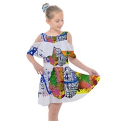 Brain Cerebrum Biology Abstract Kids  Shoulder Cutout Chiffon Dress by pakminggu