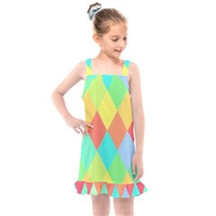 Low Poly Triangles Kids  Overall Dress by danenraven