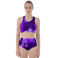 Purple Stars Pattern Shape Racer Back Bikini Set by danenraven