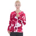 Pink Hearts Pattern Love Shape Casual Zip Up Jacket View1