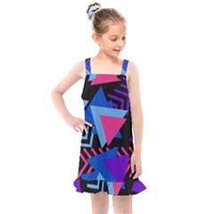 Memphis Pattern Geometric Abstract Kids  Overall Dress by danenraven