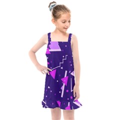 Purple Blue Geometric Pattern Kids  Overall Dress by danenraven