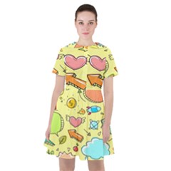 Cute Sketch Child Graphic Funny Sailor Dress by danenraven