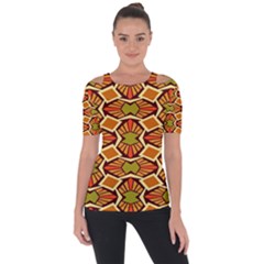 Geometry Shape Retro Trendy Symbol Shoulder Cut Out Short Sleeve Top by danenraven