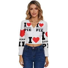 I Love Blueberry Long Sleeve V-neck Top by ilovewhateva