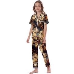 Science Fiction Background Fantasy Kids  Satin Short Sleeve Pajamas Set by danenraven