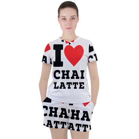 I Love Chai Latte Women s Tee And Shorts Set by ilovewhateva