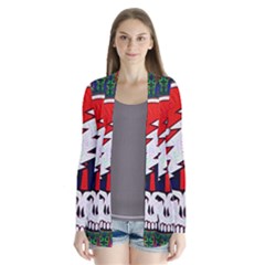 Grateful Dead Pattern Drape Collar Cardigan by Mog4mog4