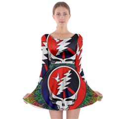 Grateful Dead Pattern Long Sleeve Skater Dress by Mog4mog4