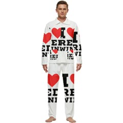 I Love Red Wine Men s Long Sleeve Velvet Pocket Pajamas Set by ilovewhateva