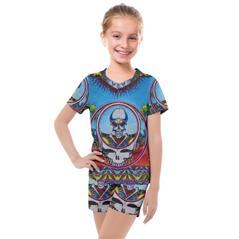 Grateful Dead Wallpapers Kids  Mesh Tee And Shorts Set by Mog4mog4