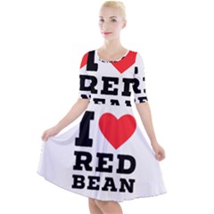 I Love Red Bean Quarter Sleeve A-line Dress by ilovewhateva