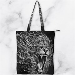 Lion Furious Abstract Desing Furious Double Zip Up Tote Bag by Mog4mog4