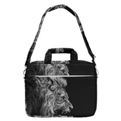 Roar Angry Male Lion Black Macbook Pro 16  Shoulder Laptop Bag by Mog4mog4