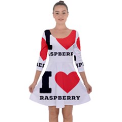 I Love Raspberry Quarter Sleeve Skater Dress by ilovewhateva