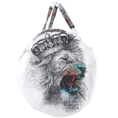 Lion King Head Giant Round Zipper Tote by Mog4mog4