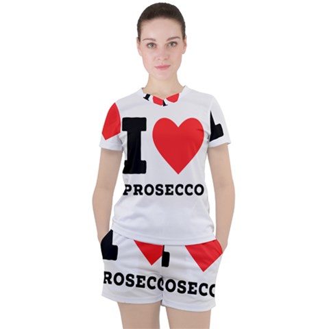 I Love Prosecco Women s Tee And Shorts Set by ilovewhateva