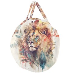 Lion Africa African Art Giant Round Zipper Tote by Mog4mog4