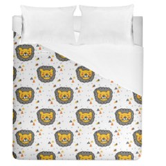 Lion Heads Pattern Design Doodle Duvet Cover (queen Size) by Mog4mog4