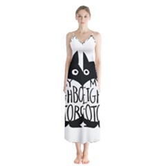 My Neighbor Totoro Black And White Button Up Chiffon Maxi Dress by Mog4mog4