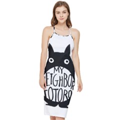 My Neighbor Totoro Black And White Bodycon Cross Back Summer Dress by Mog4mog4