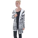 Bad Wolf Tardis Art Drawing Doctor Who Longline Hooded Cardigan View1